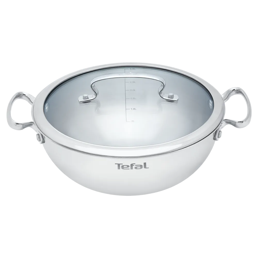 Intensium Tri-Ply Stainless Steel Deep Kadai 28 cm With Glass Lid