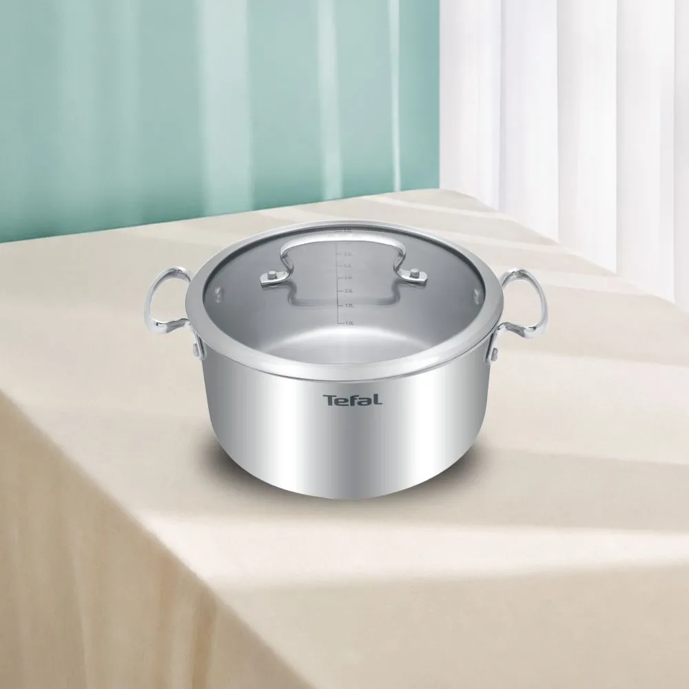 Intensium Tri-Ply Stainless Steel Casserole 24 cm With Glass Lid
