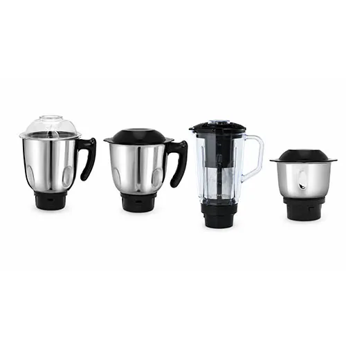 4 Heavy-Duty Stainless-Steel Jars with Metallic Inserts