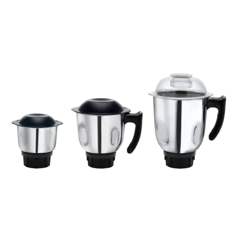 3 Heavy-Duty Stainless-Steel Jars with Metallic Inserts
