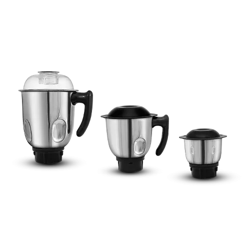 3 Heavy-Duty Stainless-Steel Jars with Metallic Inserts
